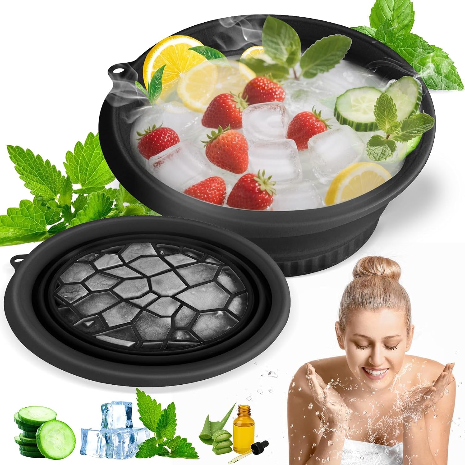 Face Bowl for Ice with Built-in Icetray