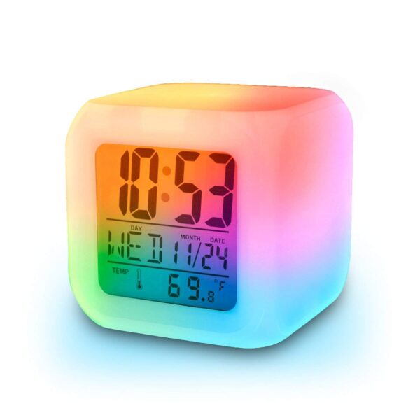 Plastic Changing Multicolour Clock | Digital Led Alarm Clock For Table Home Desk Night Table