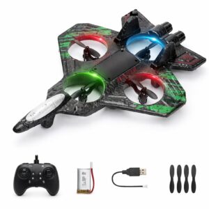 Remote Control Fighter Drone 360° Flip Flying Plane with LED Lights - Drop Shipping